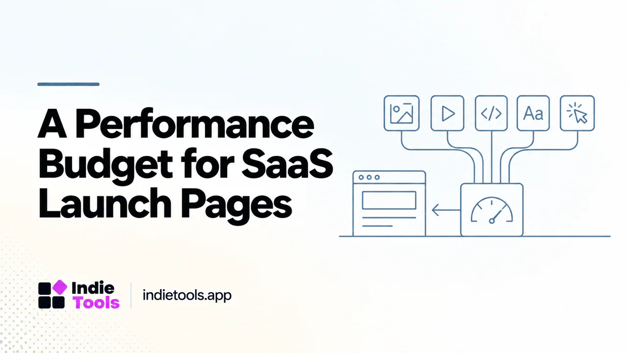 A Performance Budget for SaaS Launch Pages — IndieTools guide