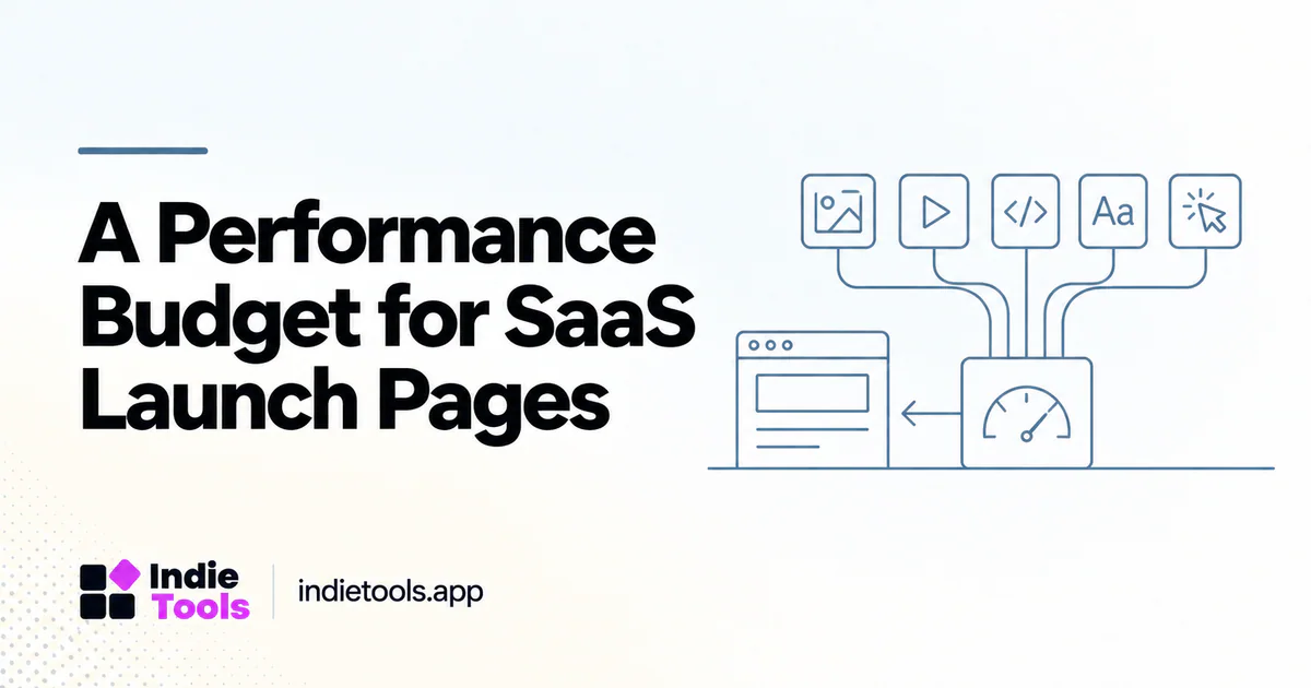 A Performance Budget for SaaS Launch Pages — IndieTools guide