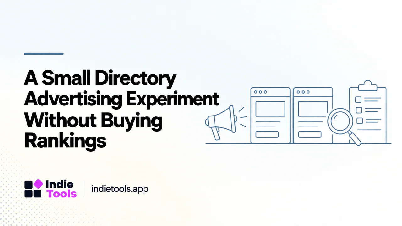 A Small Directory Advertising Experiment Without Buying Rankings — IndieTools guide