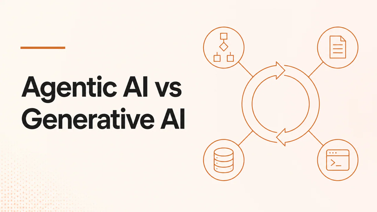 Agentic AI vs Generative AI article cover image