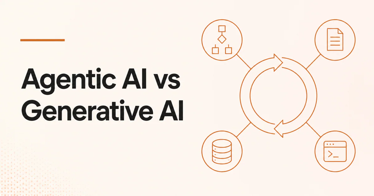 Agentic AI vs Generative AI article cover image