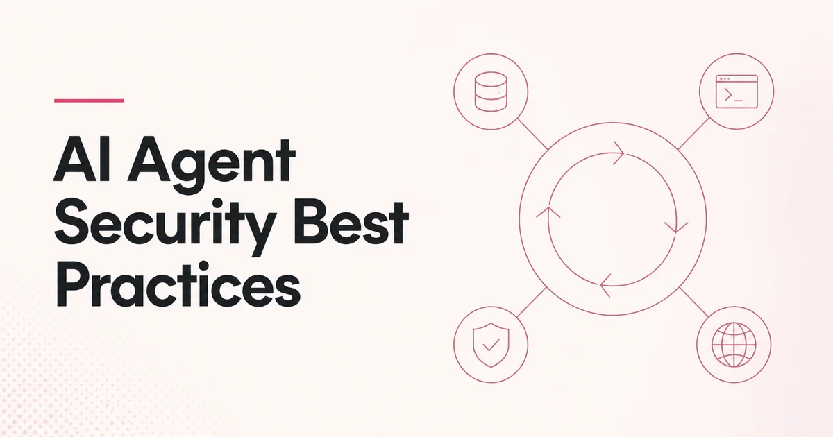 AI Agent Security Best Practices article cover showing a circular diagram with database browser shield globe icons