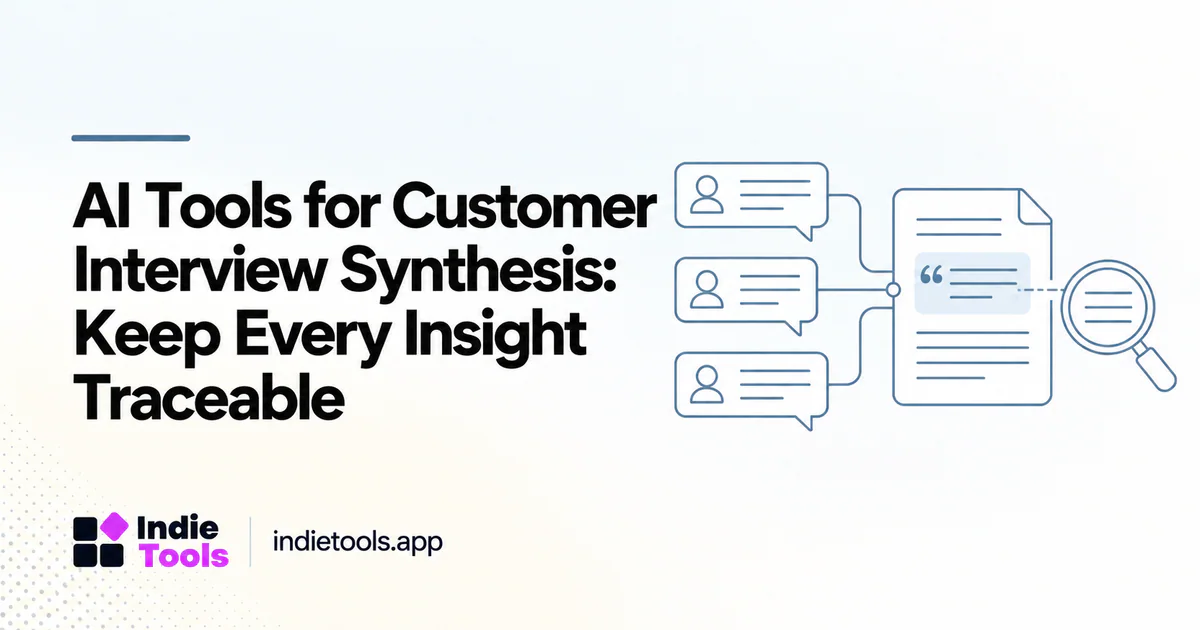 AI Tools for Customer Interview Synthesis: Keep Every Insight Traceable — IndieTools guide