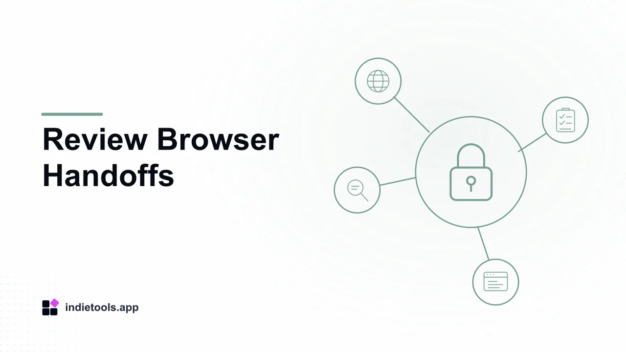 Review Browser Handoffs: lock illustration with IndieTools branding
