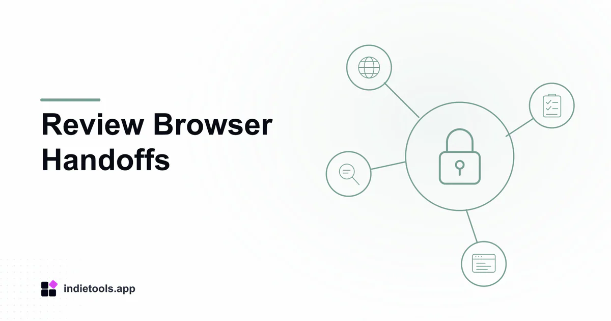 Review Browser Handoffs: lock illustration with IndieTools branding