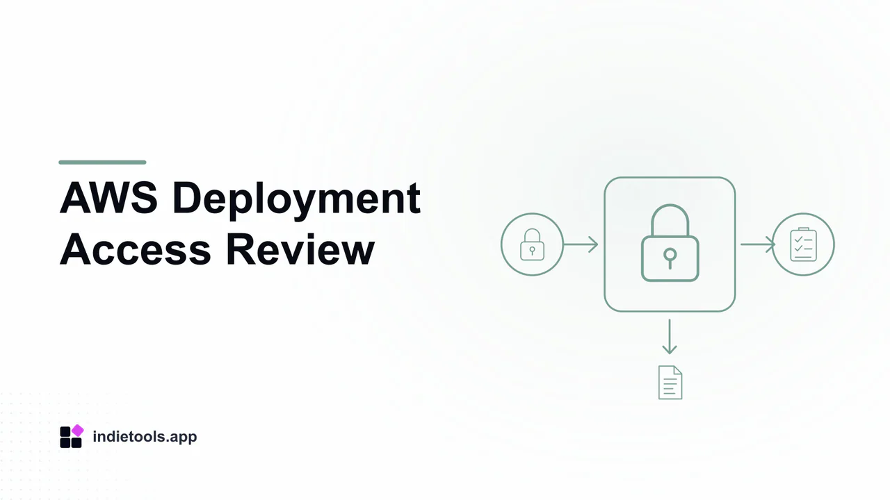AWS Deployment Access Review: lock illustration with IndieTools branding