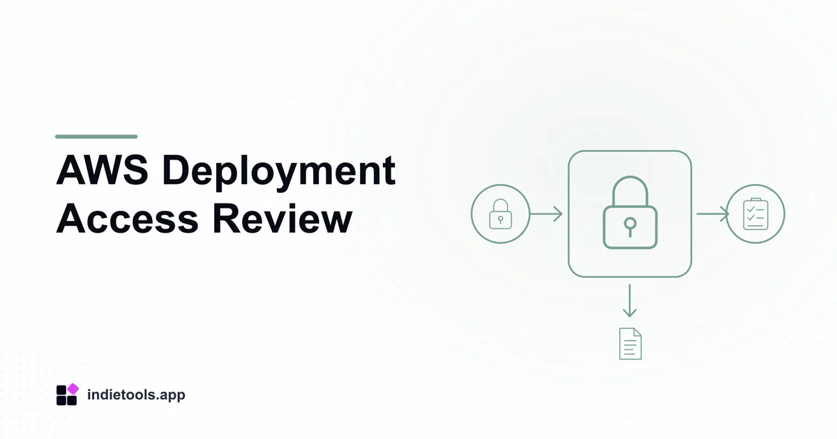 AWS Deployment Access Review: lock illustration with IndieTools branding