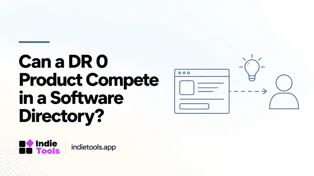Can a DR 0 Product Compete in a Software Directory? — IndieTools guide