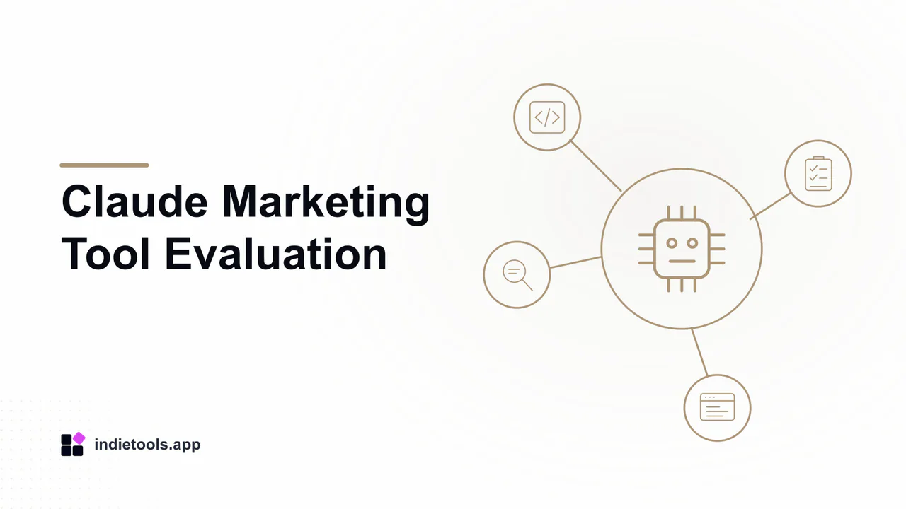 Claude Marketing Tool Evaluation: ai illustration with IndieTools branding