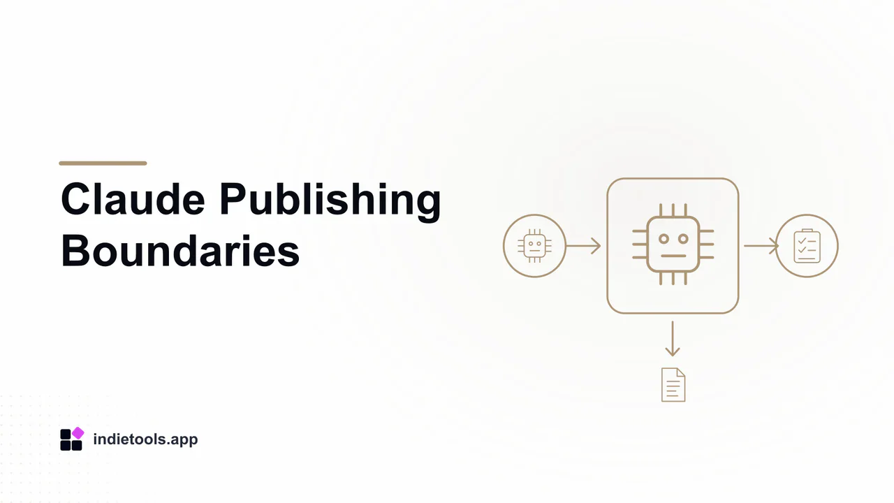 Claude Publishing Boundaries: ai illustration with IndieTools branding
