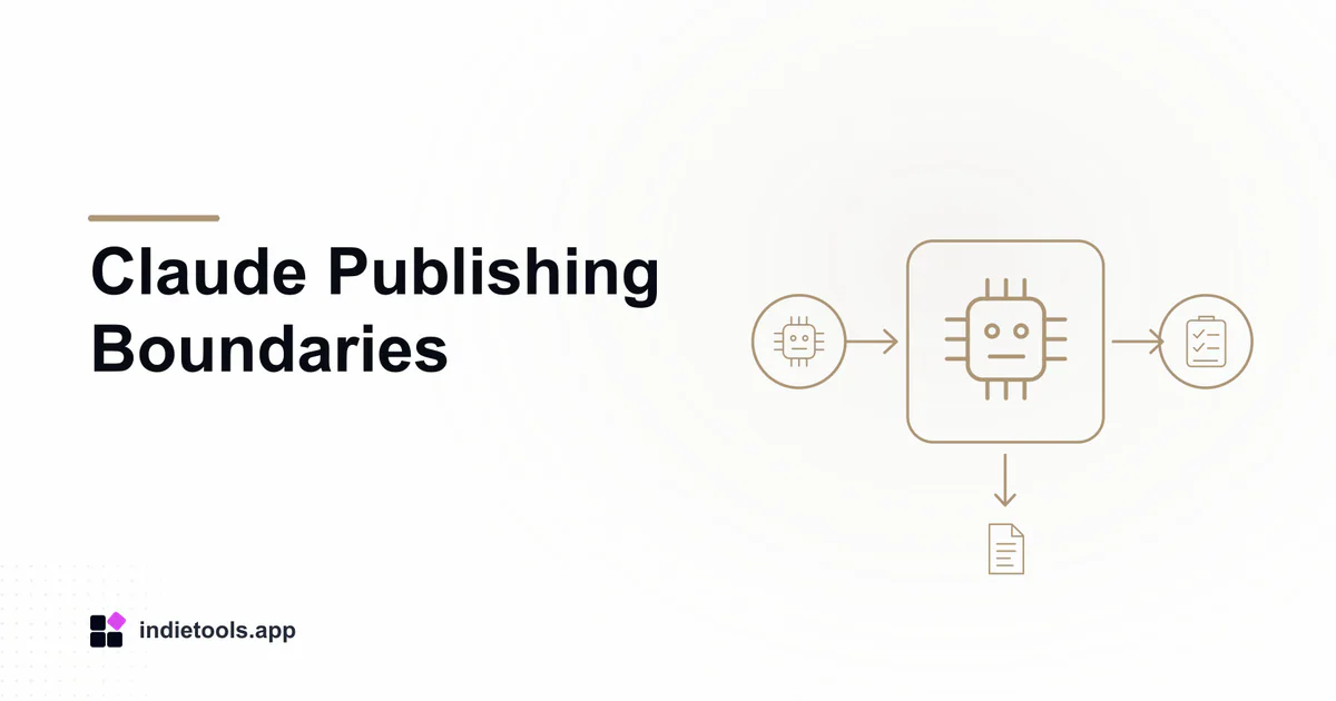 Claude Publishing Boundaries: ai illustration with IndieTools branding