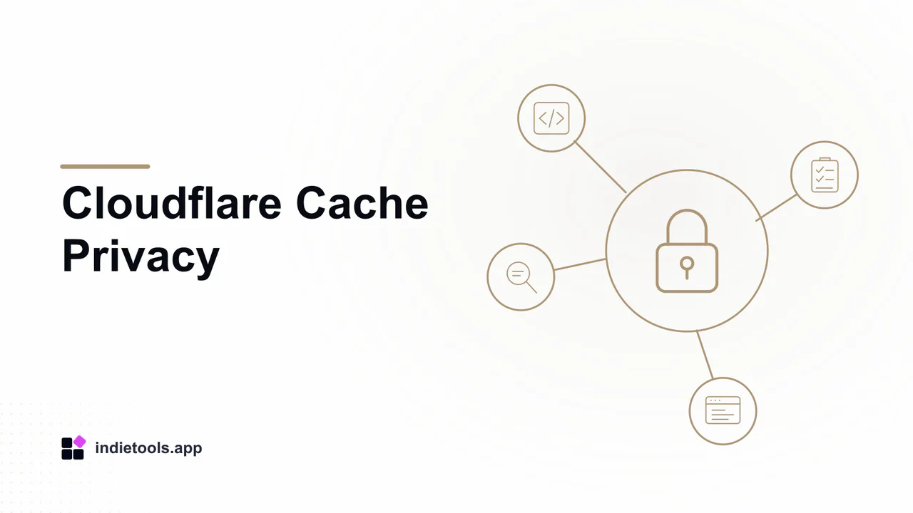 Cloudflare Cache Privacy: lock illustration with IndieTools branding