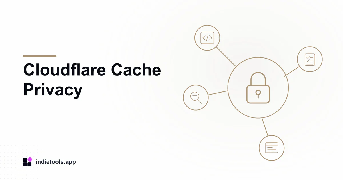 Cloudflare Cache Privacy: lock illustration with IndieTools branding