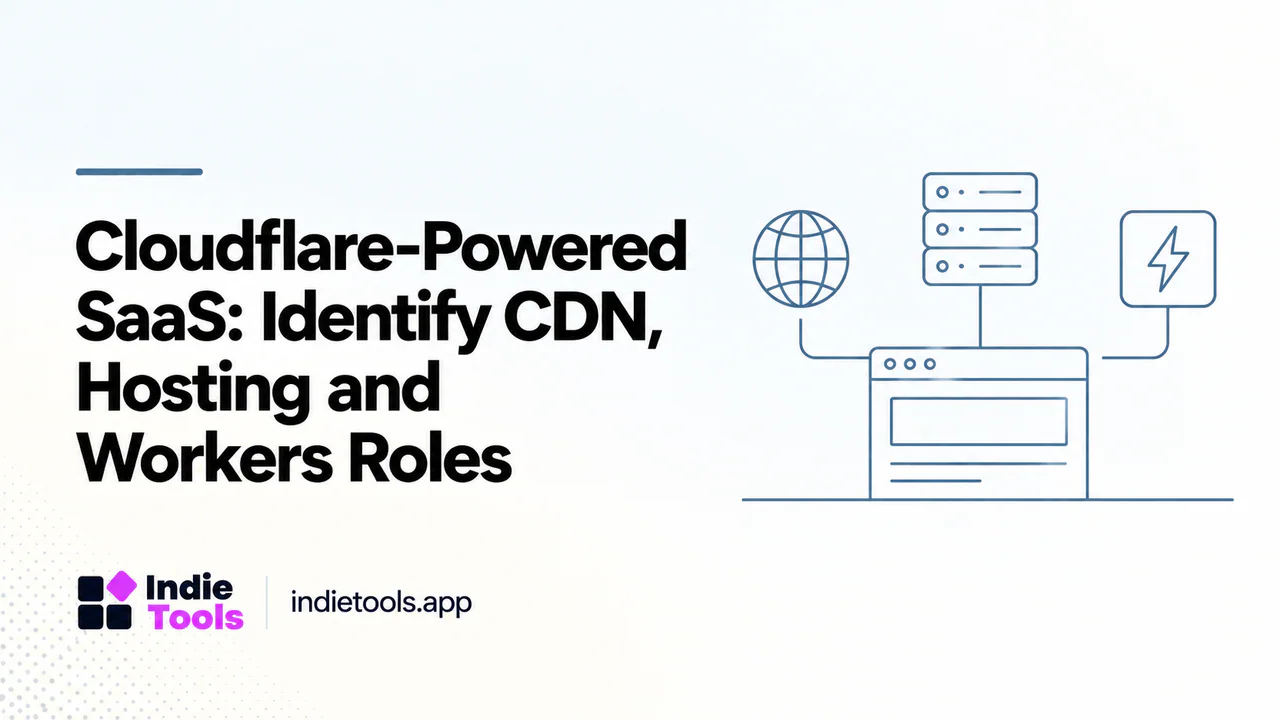 Cloudflare-Powered SaaS: Identify CDN, Hosting and Workers Roles — IndieTools guide