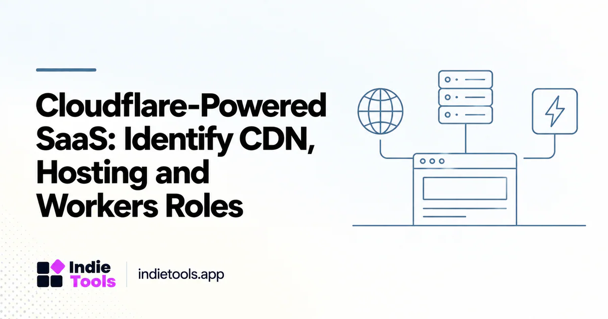 Cloudflare-Powered SaaS: Identify CDN, Hosting and Workers Roles — IndieTools guide