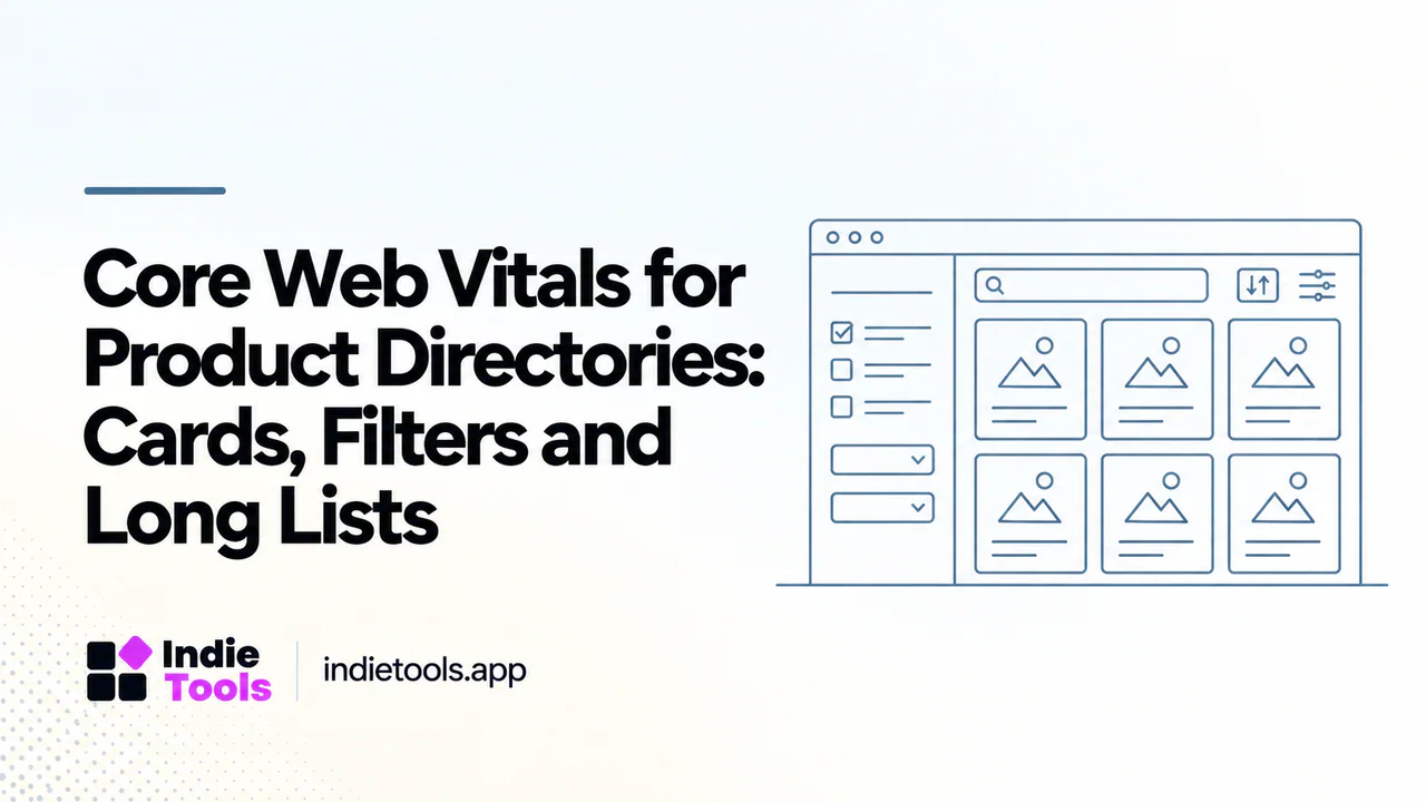 Core Web Vitals for Product Directories: Cards, Filters and Long Lists — IndieTools guide