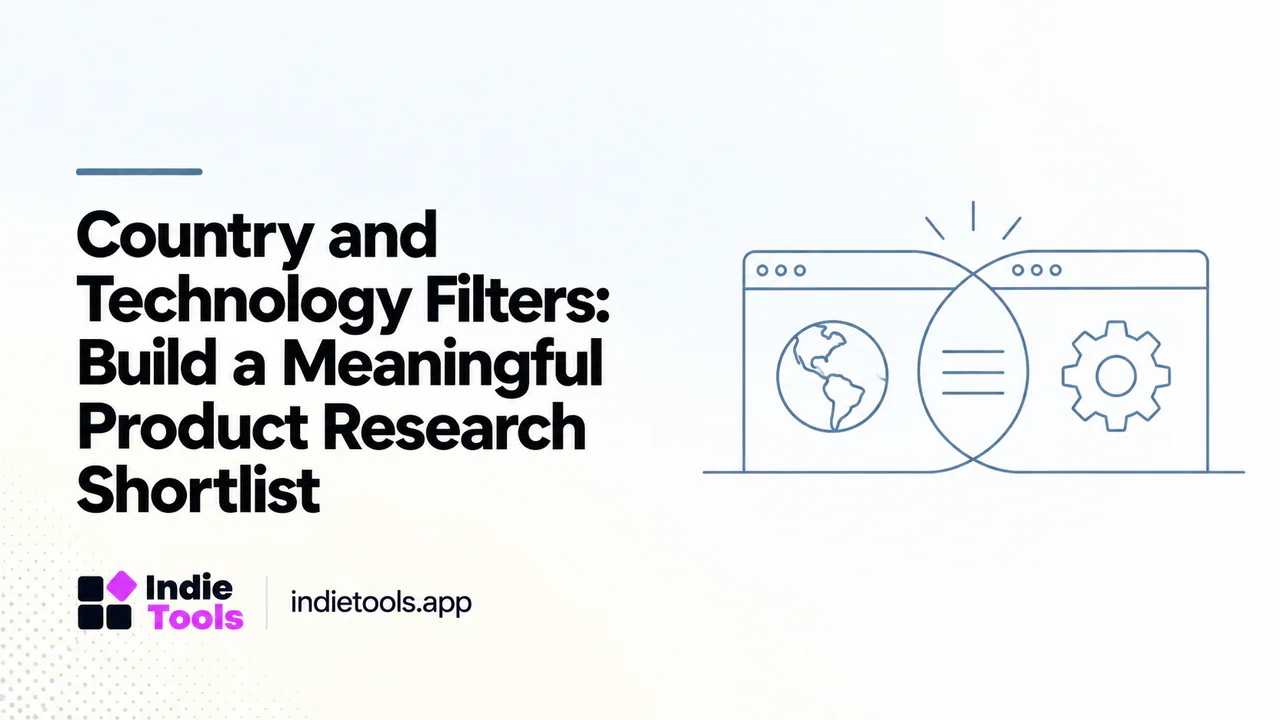 Country and Technology Filters: Build a Meaningful Product Research Shortlist — IndieTools guide