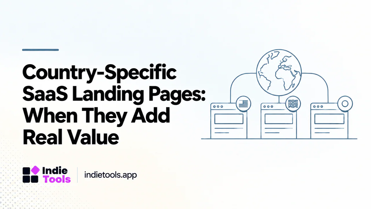 Country-Specific SaaS Landing Pages: When They Add Real Value — IndieTools guide