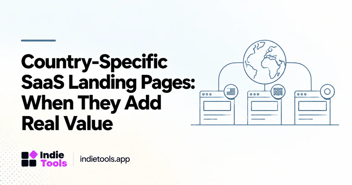 Country-Specific SaaS Landing Pages: When They Add Real Value — IndieTools guide