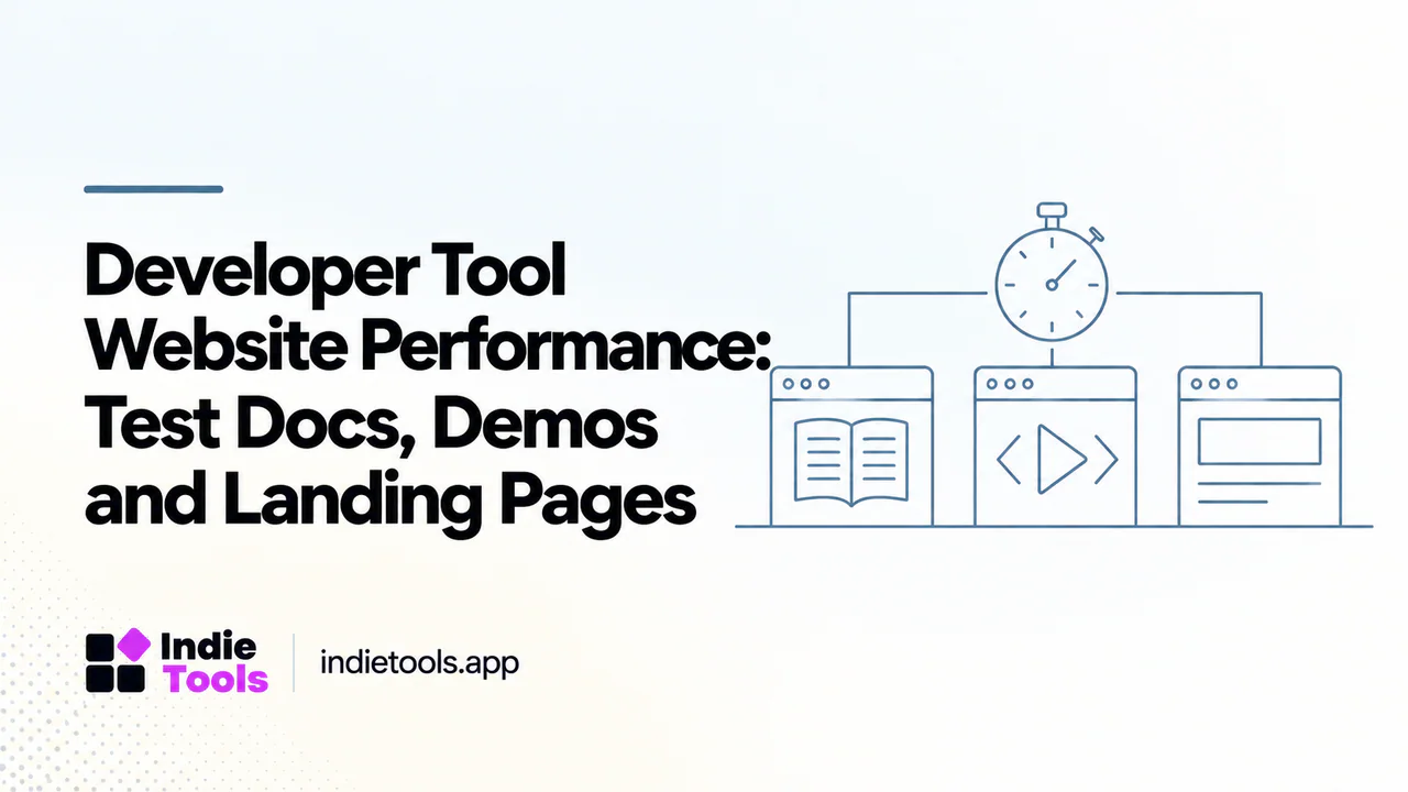Developer Tool Website Performance: Test Docs, Demos and Landing Pages — IndieTools guide