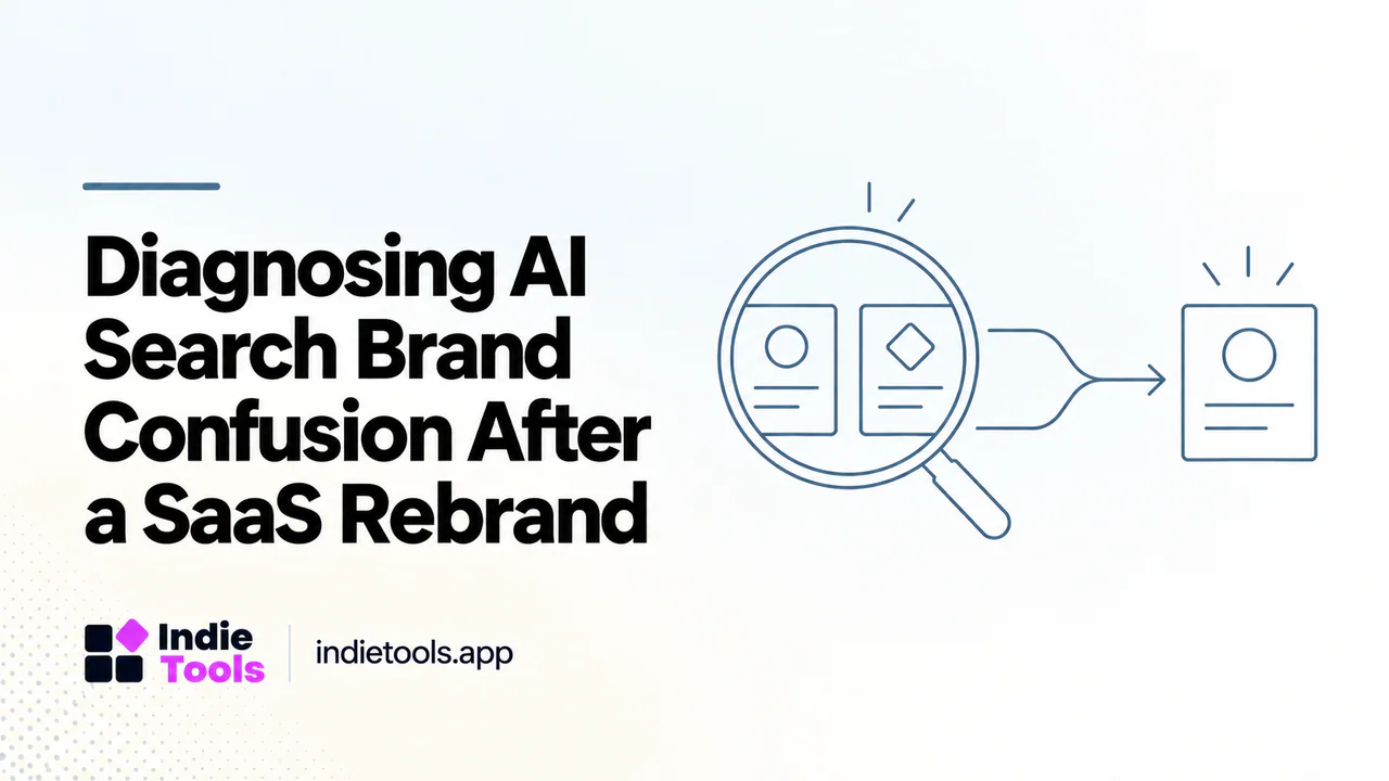 Diagnosing AI Search Brand Confusion After a SaaS Rebrand — IndieTools guide