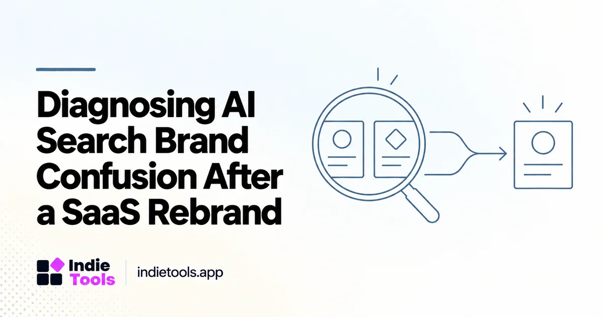 Diagnosing AI Search Brand Confusion After a SaaS Rebrand — IndieTools guide