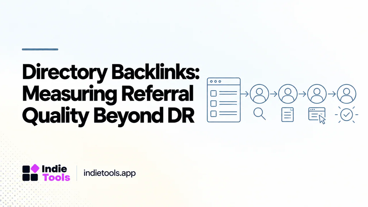 Directory Backlinks: Measuring Referral Quality Beyond DR — IndieTools guide