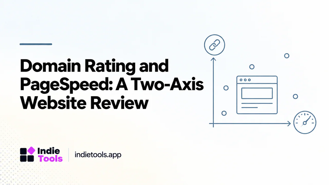 Domain Rating and PageSpeed: A Two-Axis Website Review — IndieTools guide