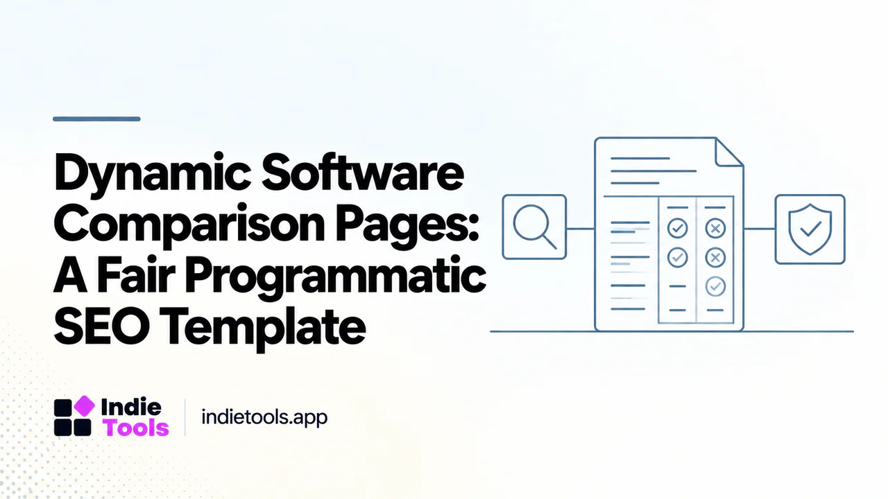 Dynamic Software Comparison Pages: A Fair Programmatic SEO Template — IndieTools guide