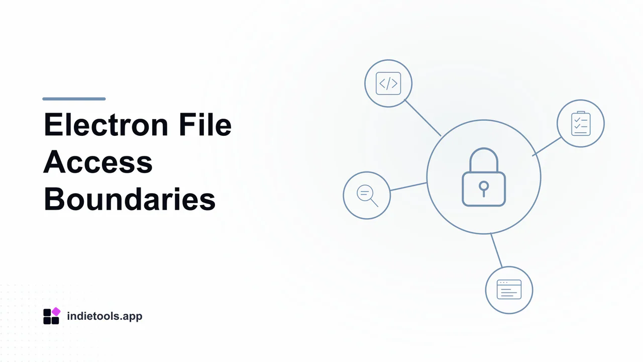 Electron File Access Boundaries: lock illustration with IndieTools branding