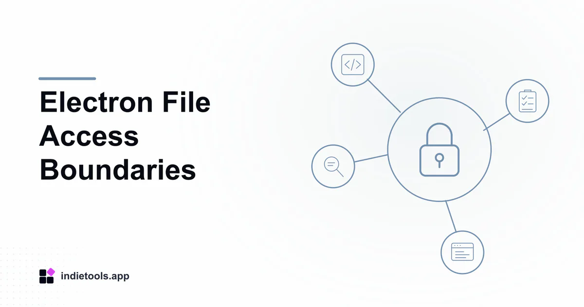 Electron File Access Boundaries: lock illustration with IndieTools branding