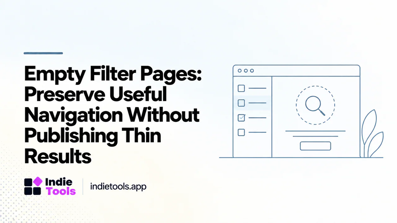 Empty Filter Pages: Preserve Useful Navigation Without Publishing Thin Results — IndieTools guide