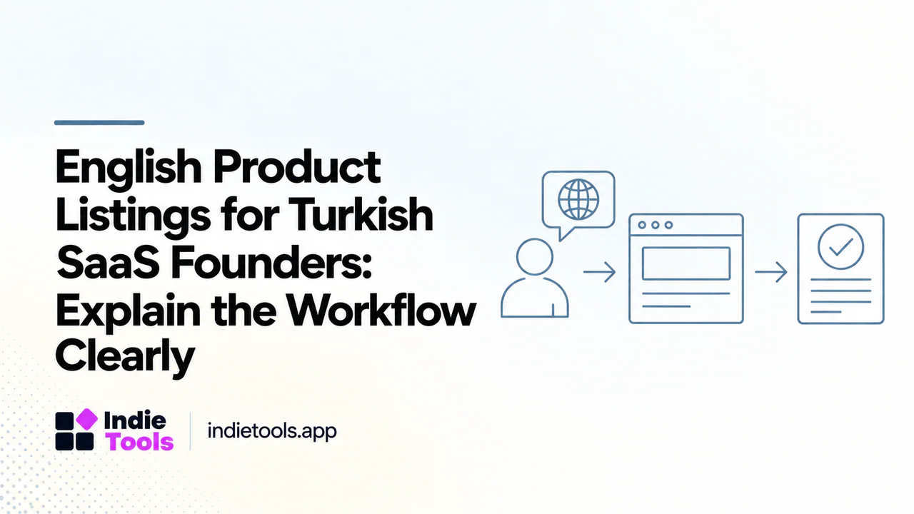 English Product Listings for Turkish SaaS Founders: Explain the Workflow Clearly — IndieTools guide