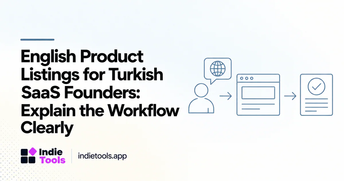 English Product Listings for Turkish SaaS Founders: Explain the Workflow Clearly — IndieTools guide