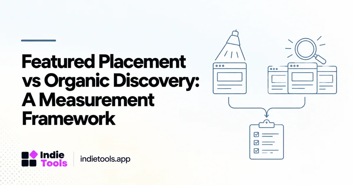 Featured Placement vs Organic Discovery: A Measurement Framework — IndieTools guide