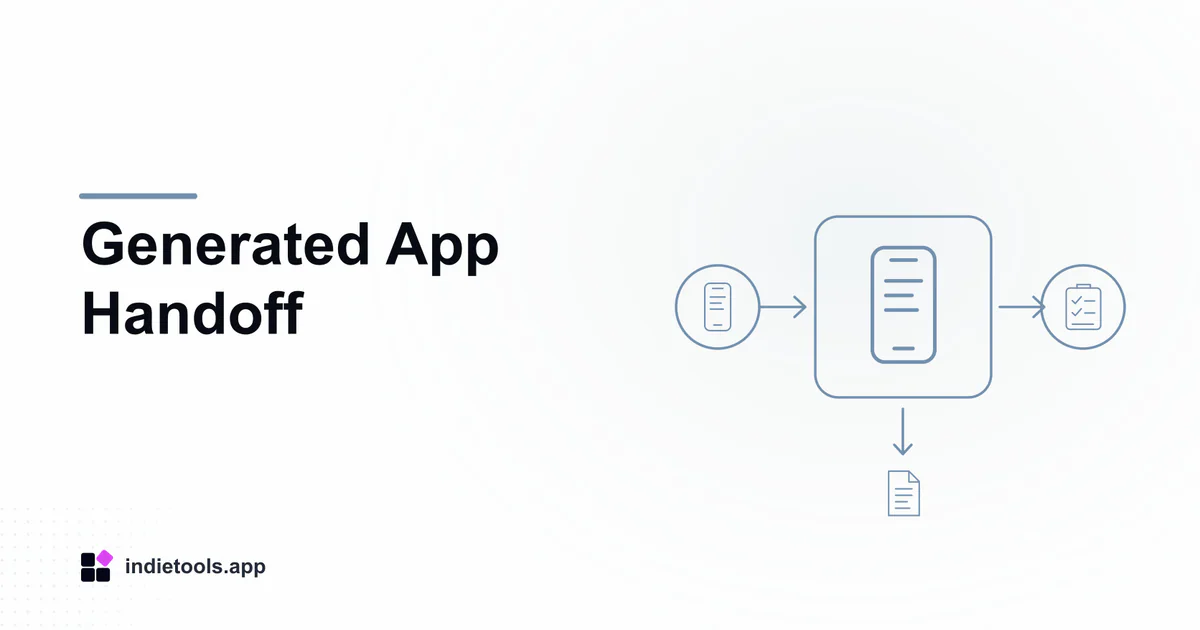 Generated App Handoff: phone illustration with IndieTools branding