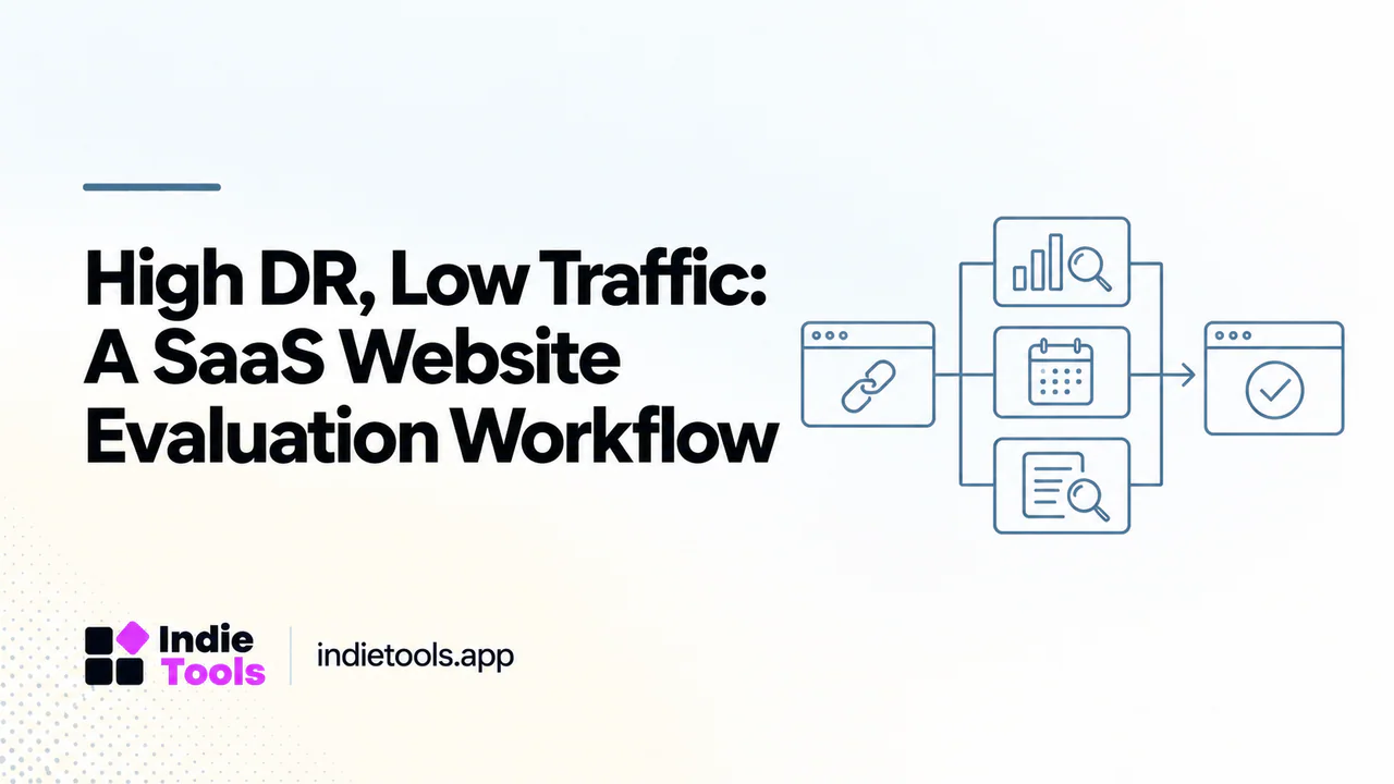 High DR, Low Traffic: A SaaS Website Evaluation Workflow — IndieTools guide