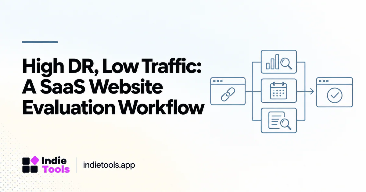 High DR, Low Traffic: A SaaS Website Evaluation Workflow — IndieTools guide