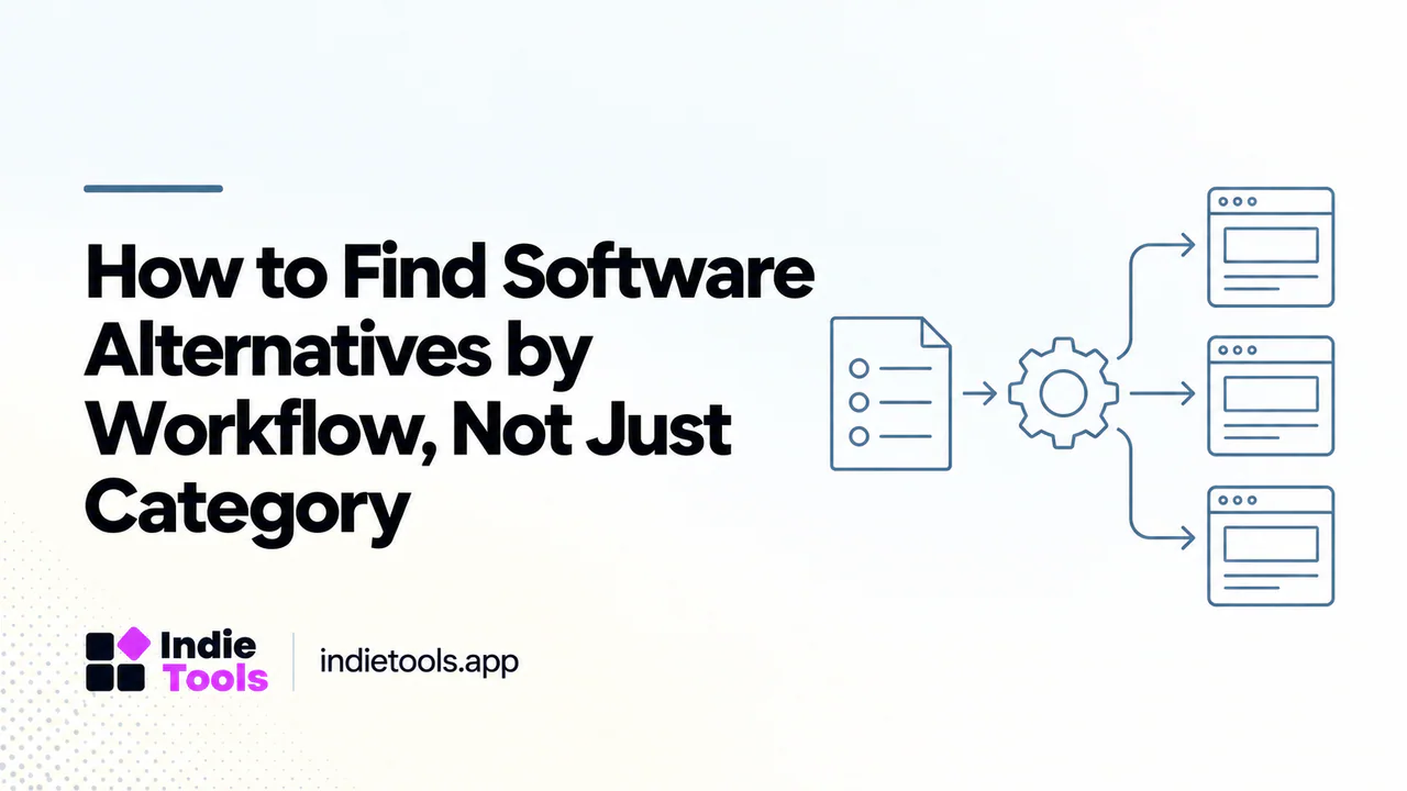 How to Find Software Alternatives by Workflow, Not Just Category — IndieTools guide