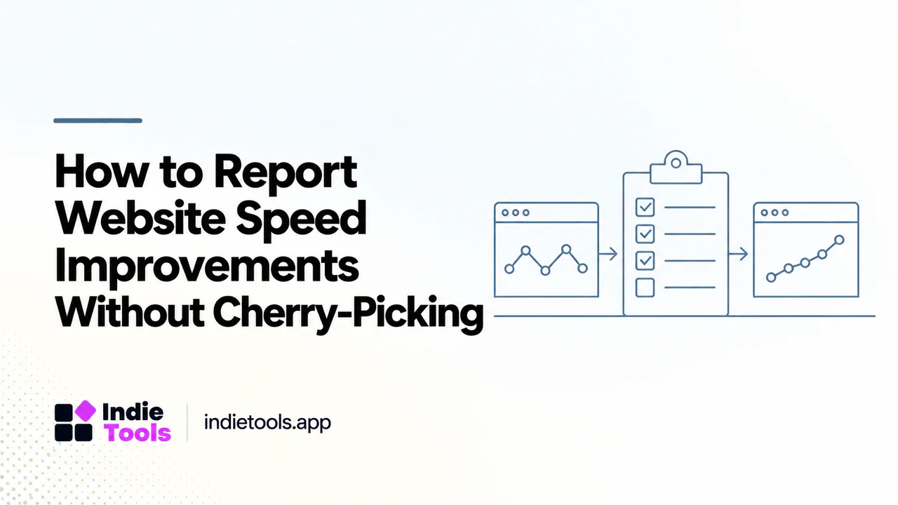 How to Report Website Speed Improvements Without Cherry-Picking — IndieTools guide