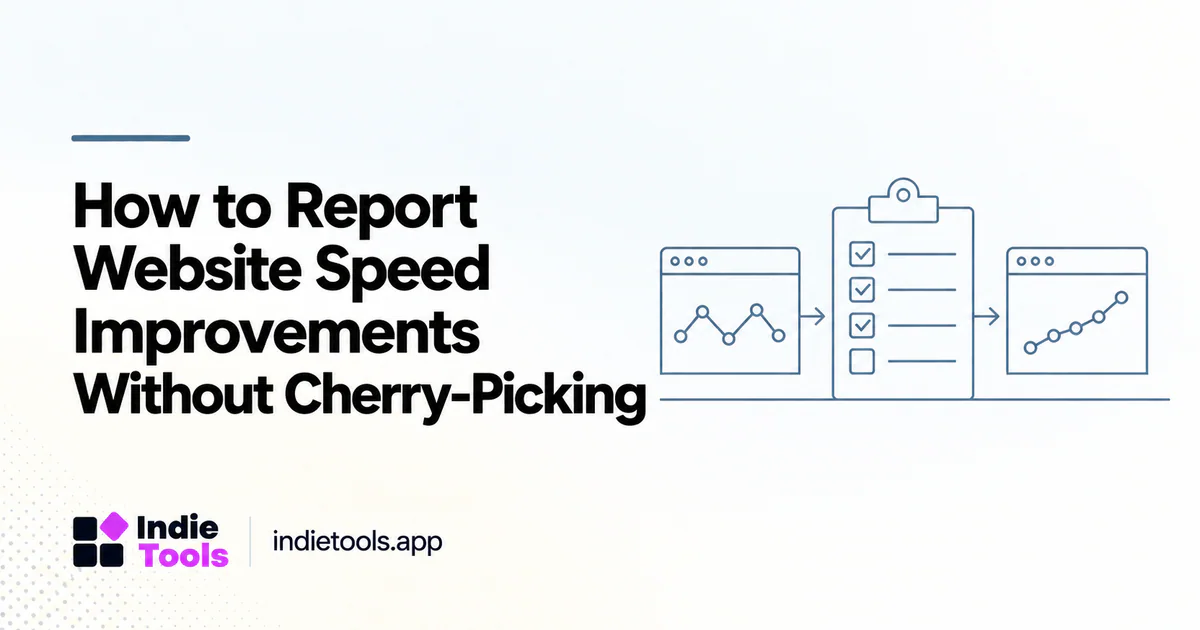 How to Report Website Speed Improvements Without Cherry-Picking — IndieTools guide