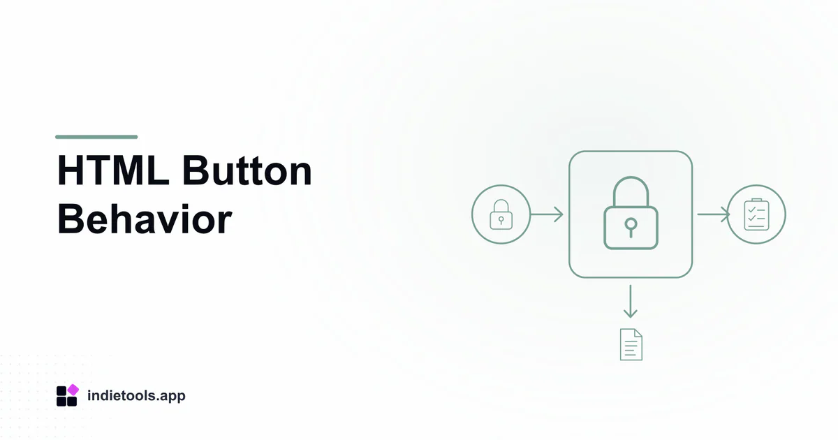 HTML Button Behavior: lock illustration with IndieTools branding
