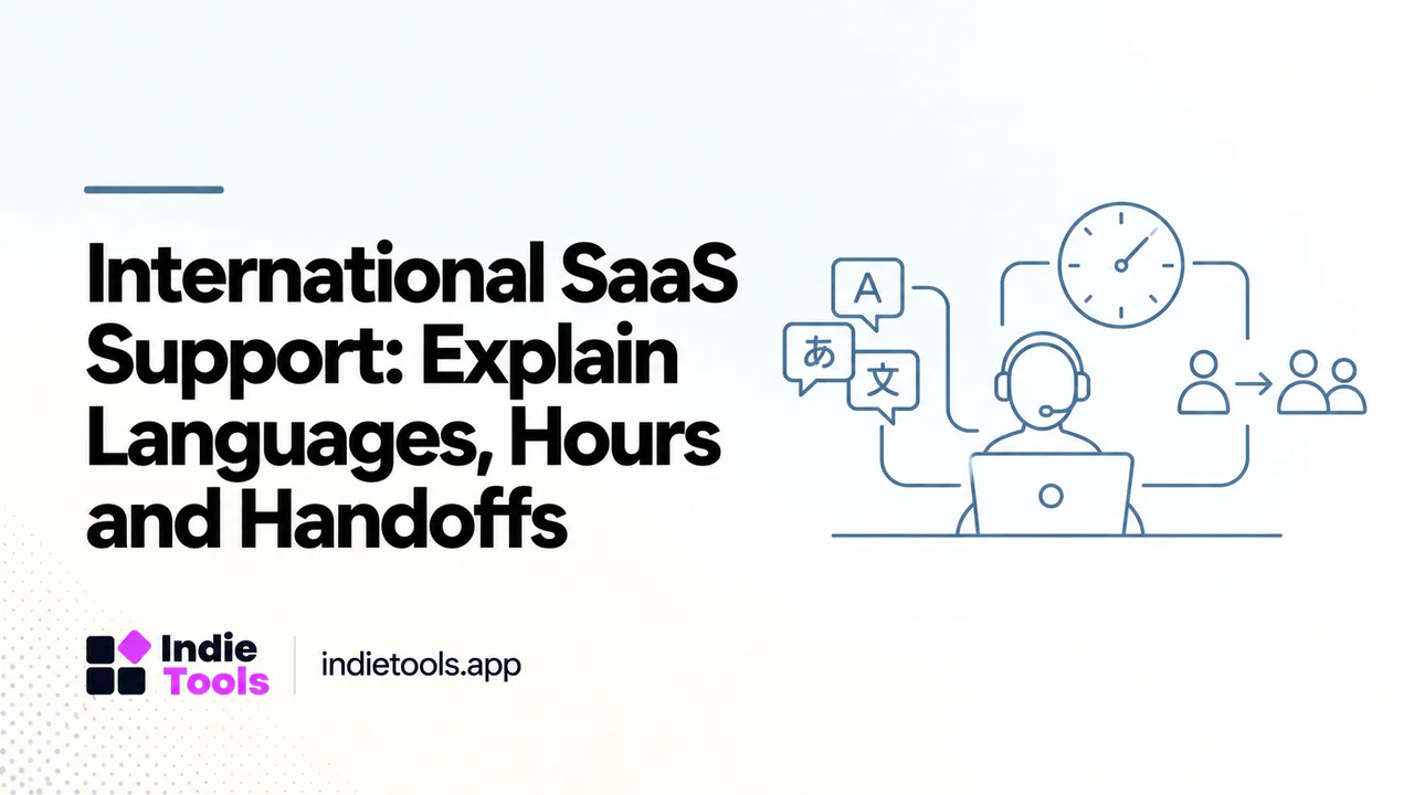 International SaaS Support: Explain Languages, Hours and Handoffs — IndieTools guide