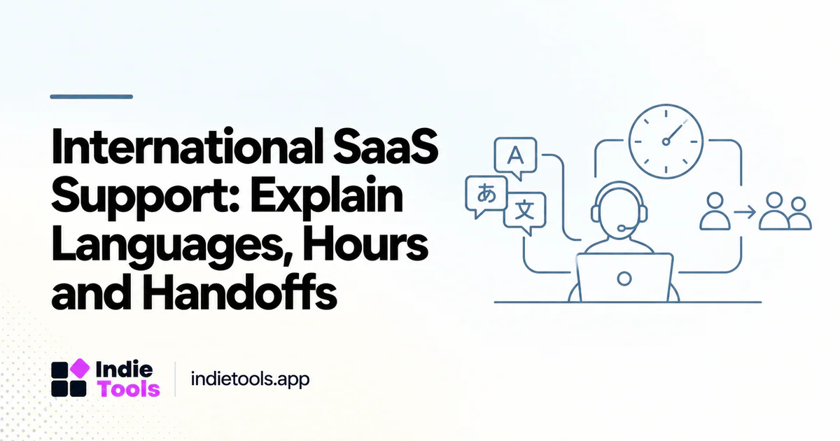 International SaaS Support: Explain Languages, Hours and Handoffs — IndieTools guide