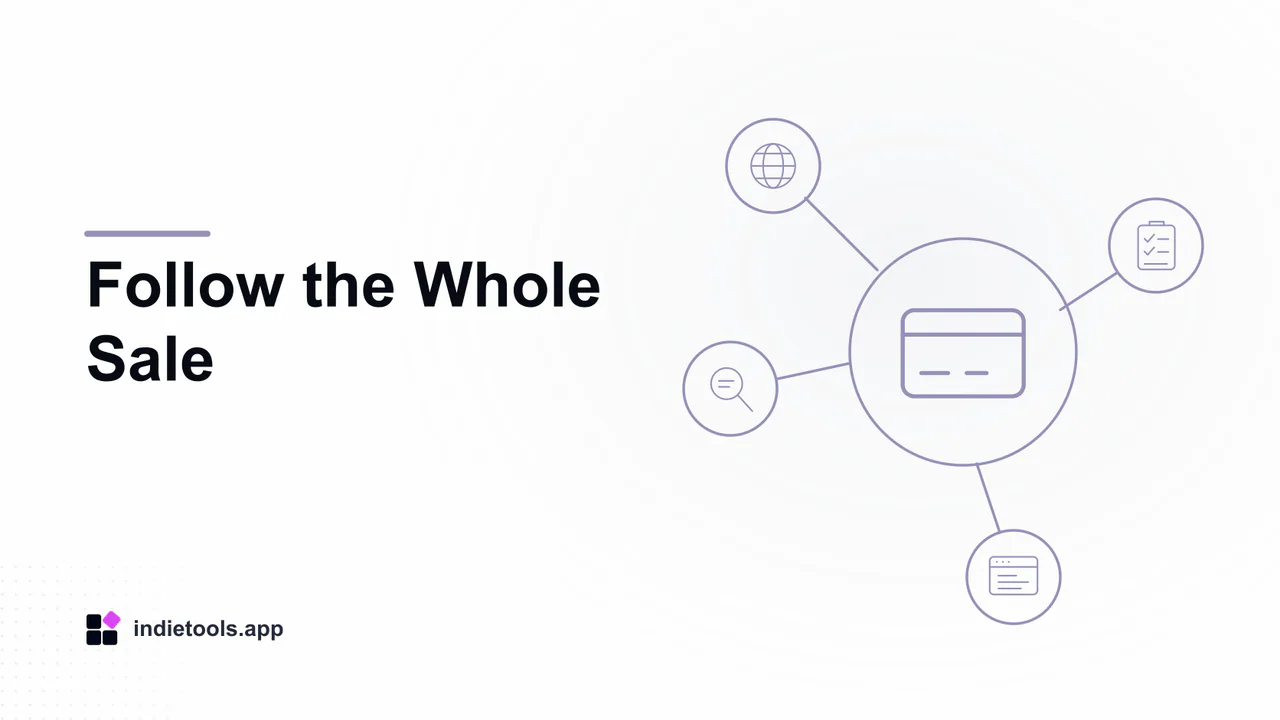 Follow the Whole Sale: payment illustration with IndieTools branding