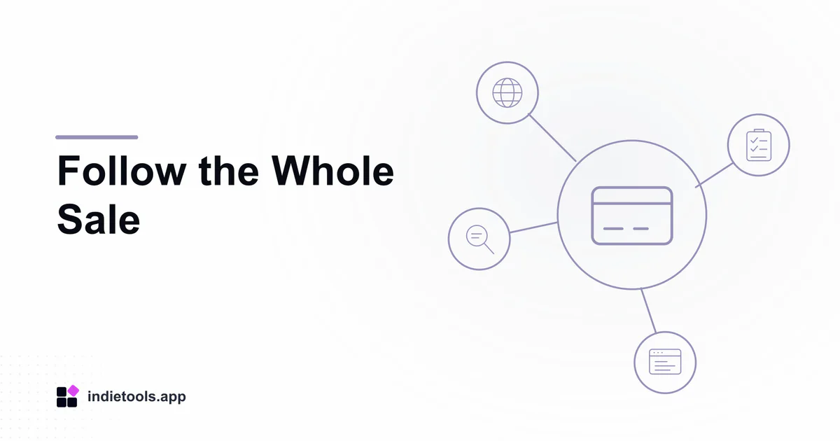 Follow the Whole Sale: payment illustration with IndieTools branding