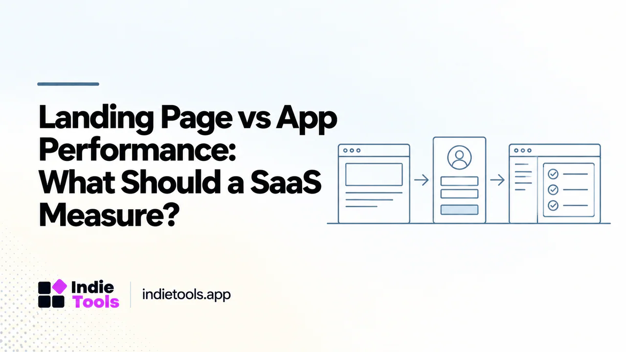 Landing Page vs App Performance: What Should a SaaS Measure? — IndieTools guide
