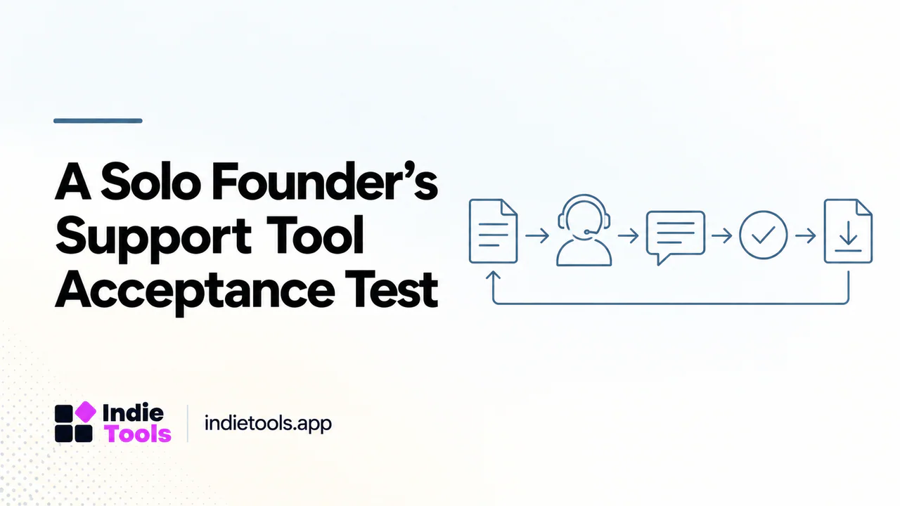 A Solo Founder's Support Tool Acceptance Test — IndieTools guide