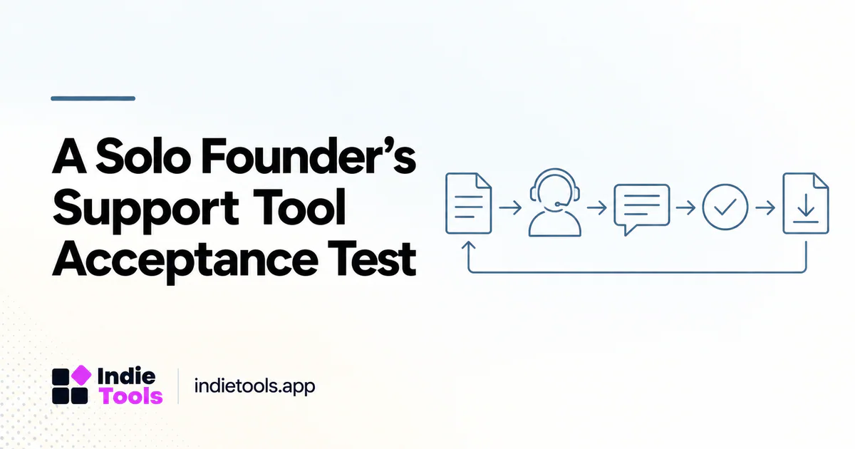 A Solo Founder's Support Tool Acceptance Test — IndieTools guide