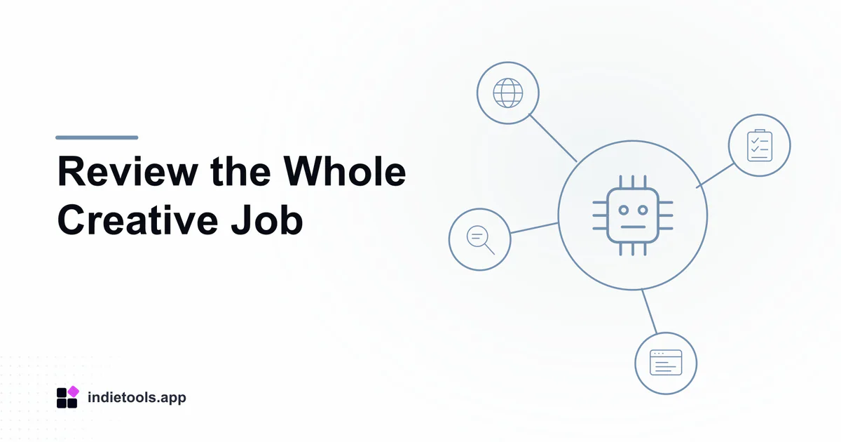 Review the Whole Creative Job: ai illustration with IndieTools branding
